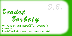 deodat borbely business card